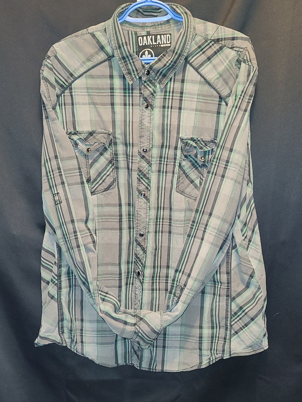 Oakland Black Label men's regular fit plaid shirt in size XXL